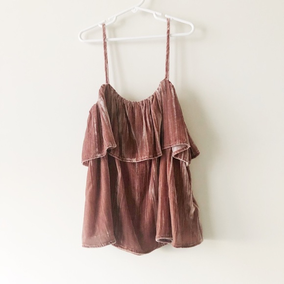 Madewell Tops - Madewell Velvet Ruffle Cami Top